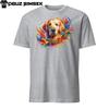 Färgglad Golden Retriever Unisex T-shirt | Grafisk T-shirt med färgstänk