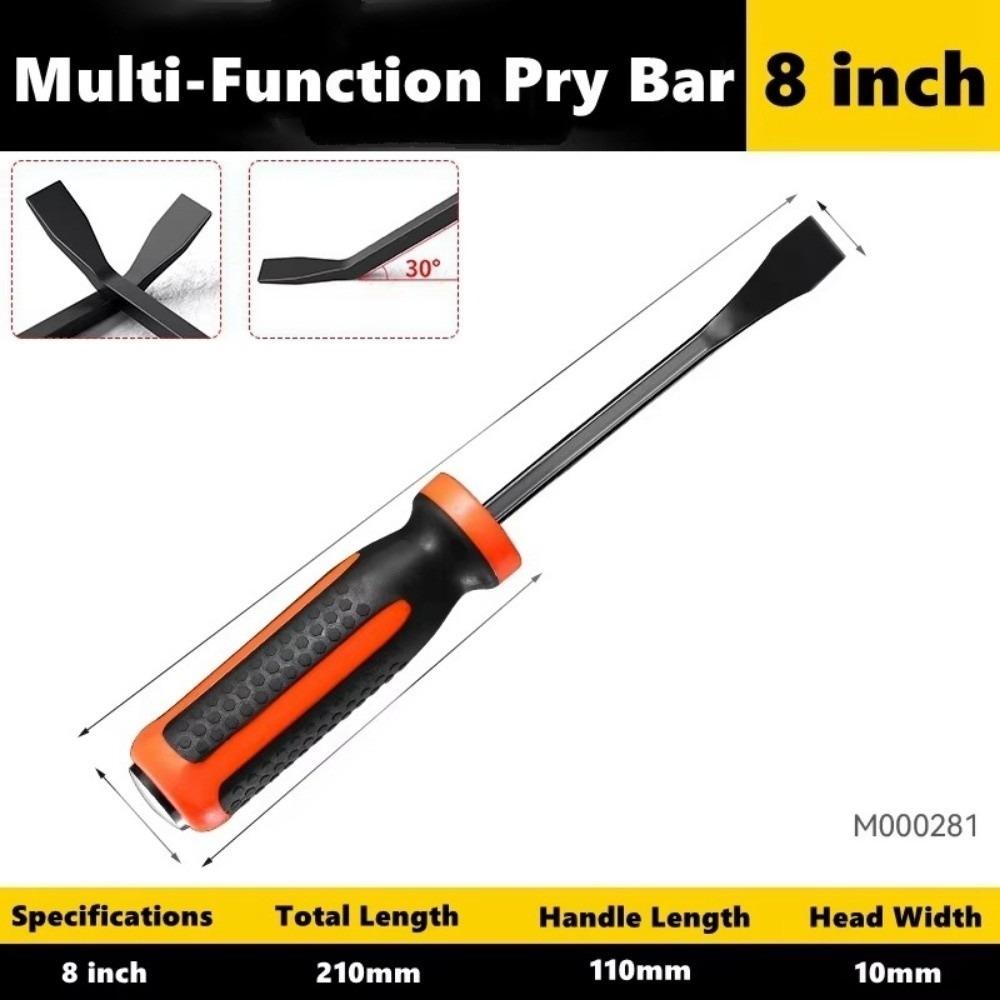 8/12 Inch Long Pry Bar Heavy Duty Steel Tire Crowbar Wear-resistant Multi-Function Car Strike Retainer