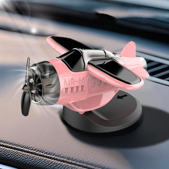 Ornement de Voiture Avion à Énergie Solaire Modèle d'Avion de Tableau de Bord avec Ventouse Hélice Rotative à 360 Degrés Accessoire de Drift de Console Centrale Rotatif