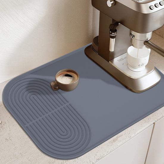 Silikon Kaffeemaschinenmatte Küchentheke Trockenmatte Rutschfest Rechteck Schnelltrocknend Geschirr Schüssel Teller Essgeschirr Platzset