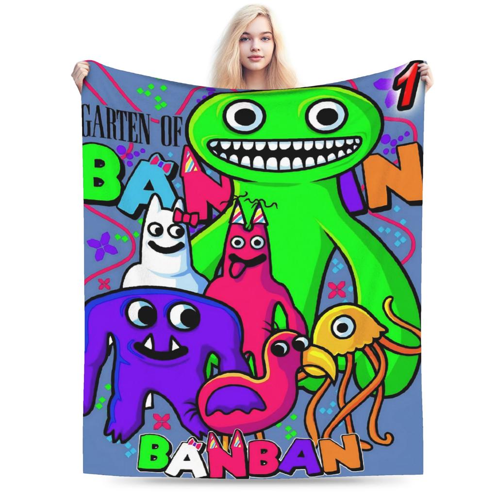Garten of Banban Funny Games Blankets Lightweight Thin Flannel Novelty Gift Throw Blankets Bedspread