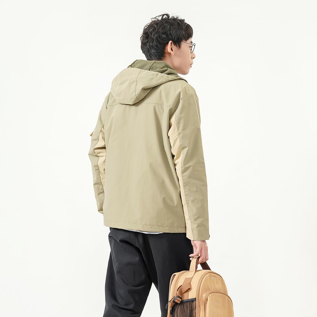New Balance Men's New Balance Multiple Pockets Woven Hooded Jacket Khaki AMJ21356-TCO
