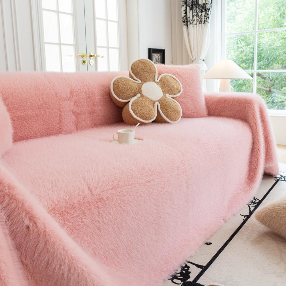 Mink Fur Thickened Sofa Cover Towel Universal High-Grade Plush Winter Cover Blanket All Wrapped Cover Cover