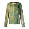 Women's Long Sleeve Pattern Pocket Work Vintage Print Stand Collar Single Breasted Protective Workwear Cardigan Jacket Tops