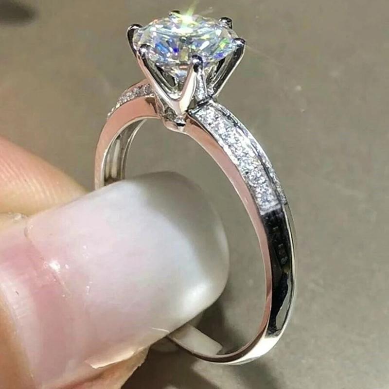 Huitan Klassieke Briljante Zirkonia Ringen Mode Eeuwigheid Verloving Bruiloft Sieraden Veelzijdig Dames Trendy Bruiloft Sieraden