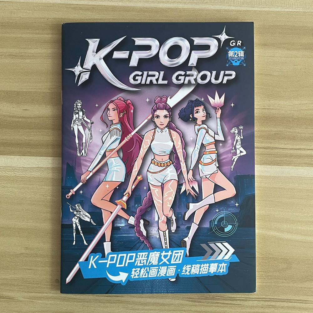 K Pop Demon Hunter Anime Figure Color Diy Coloring Book Movie Huntrix Cartoon Graffiti Painting Books Children Drawing Toys Gift