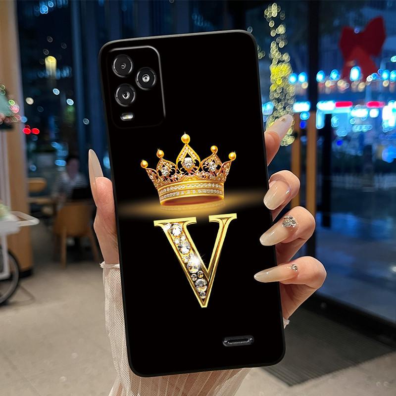Crown Initial Letter Black Case For BLU View 5 Pro Protective Soft Silicone Shockproof Casing For BLU View 5 Pro Back Cover