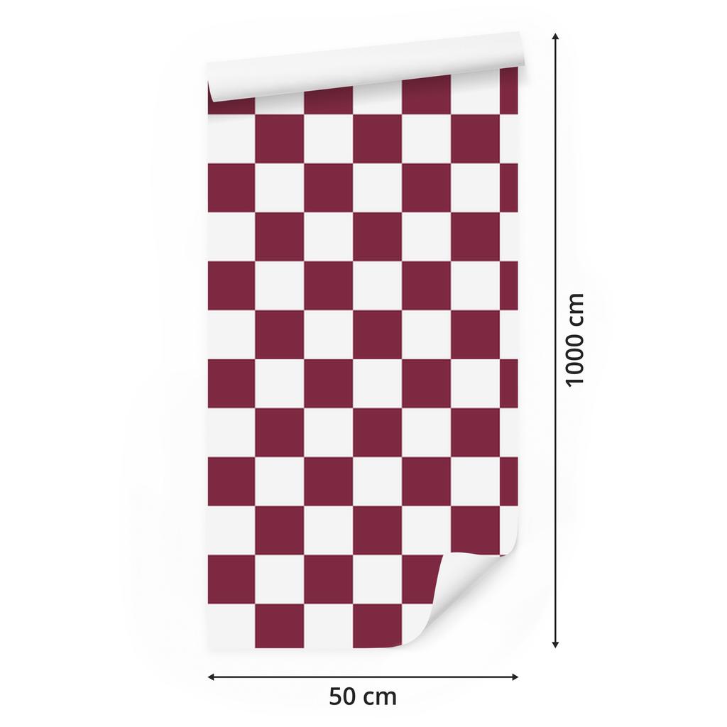 Pink and White Checkerboard Wallpaper for Living Room and Bedroom 50x1000