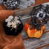 Flannel Halloween Pumpkin Decorations Rustic Harvest Handmade Artificial Pumpkin with Spider Pumpkin Figurine Table Decor