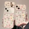 Fresh Floral Chains Are Suitable for Apple 16PRO Mobile Phone Case 15 Transparent Silicone 14 Flip Mirror XS/XR