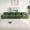 4-Seater Sofa Soft Corduroy, Frameless, 32D High-Elastic Padding, Pet-Friendly, Vacuum-Packed, Combinable, No Assembly for Bedroom and Office, Green