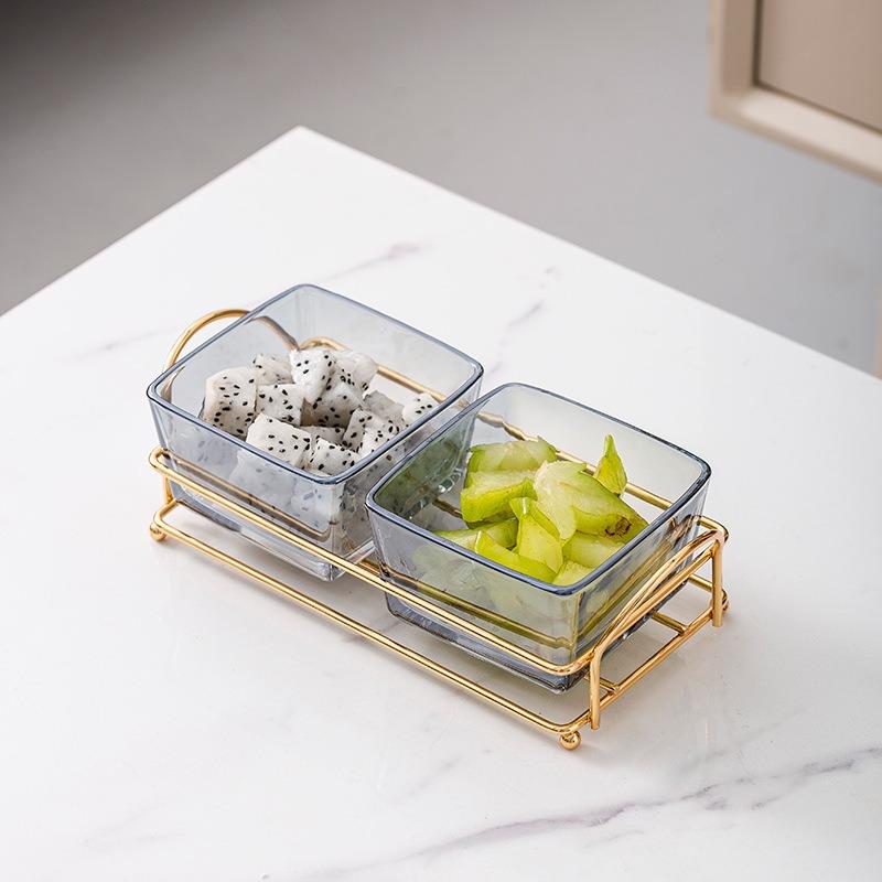 Glass Fruit Tray Living Room Coffee Table Home Use Latest Style Refreshment Snacks Dried Fruit Snacks Snacks Durable