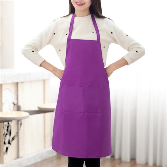 Plain Halter Neck Apron Waiter Baker Chefs Full Bib Apron Adult Women Unisex Durable Comfortable with Front Pocket Washable