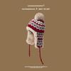 Winter Girls Sweet and Cute Plush Thickened Plush Ear Protectors Knitted Hat Warm Wool Hat Men