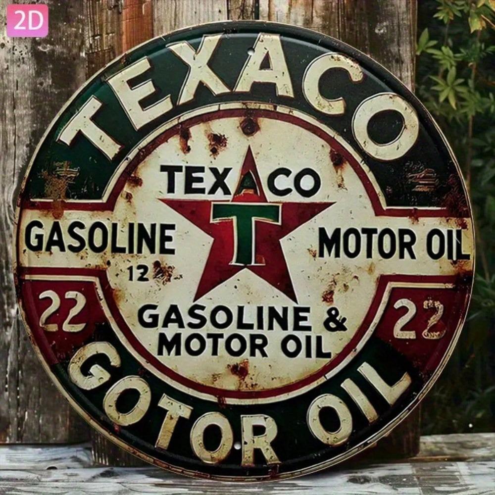 Vintage Texaco Motoröl Metallblechschild 8x12 Zoll Retro Wandkunst für Garage Bar Küchen Dekoration