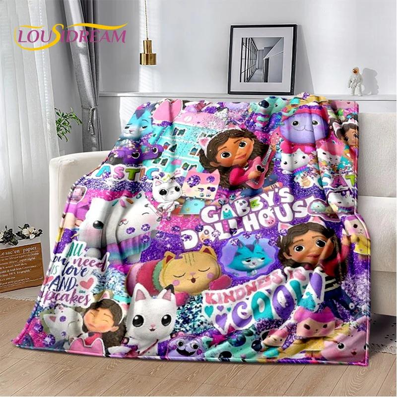 Süße Gabbys Puppenhaus-Cartoon-Decke, weiche Überwurfdecke für Zuhause, Schlafzimmer, Bett, Sofa, Picknick, Reisen, Büro, Ruhebezug, Decke, Geschenk