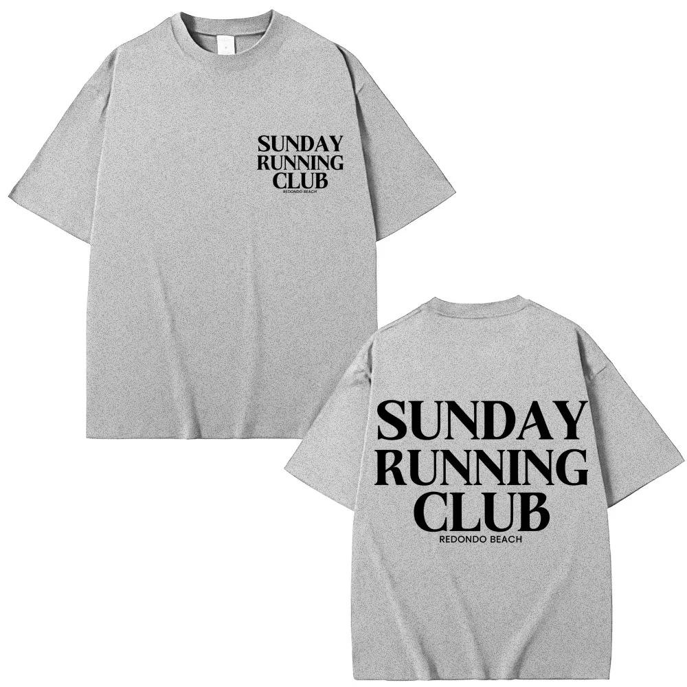 2026 Neues Sonntags-Laufclub-Grafik-T-Shirts Herren Damen Sportmode Kurzarm Baumwolle Lässig Sommer-T-Shirt Streetwear