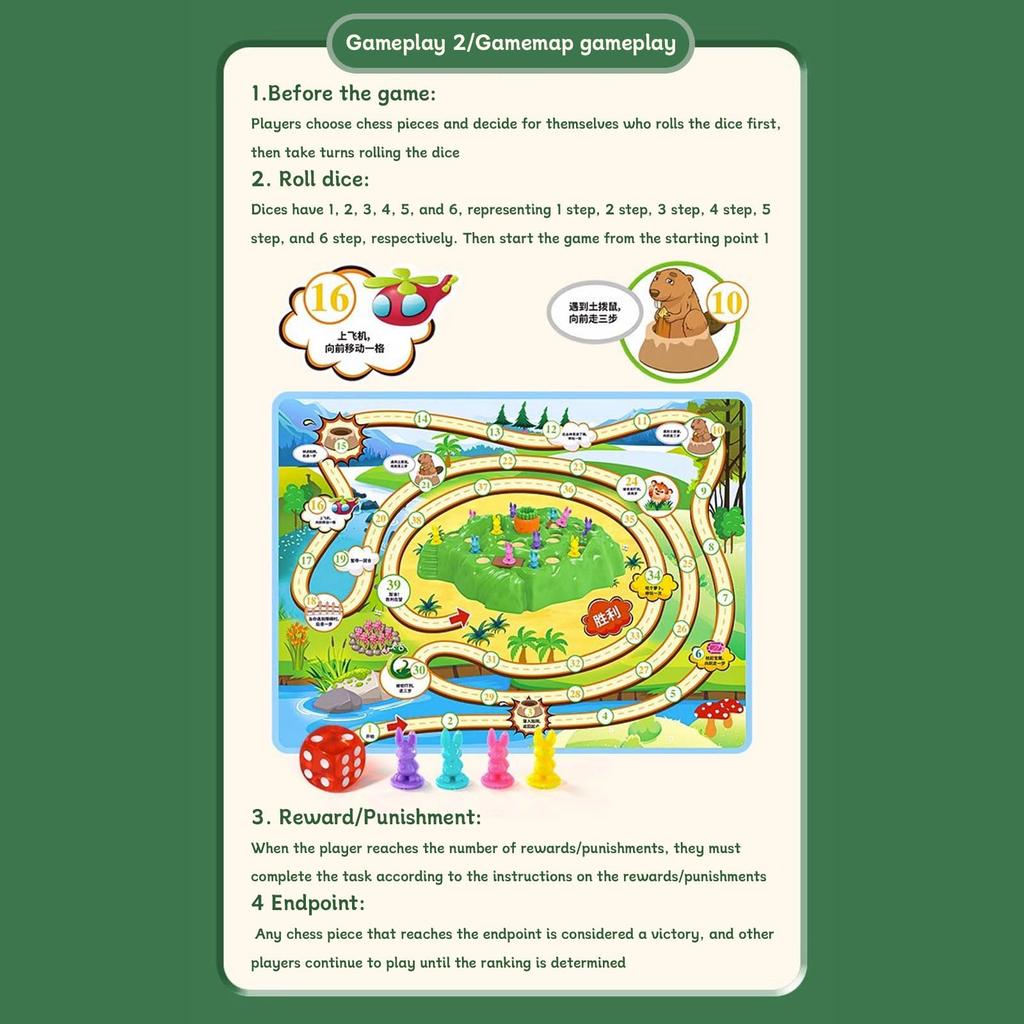 Bunny Trap Children's Double Board Game Boys And Girls Puzzle Game