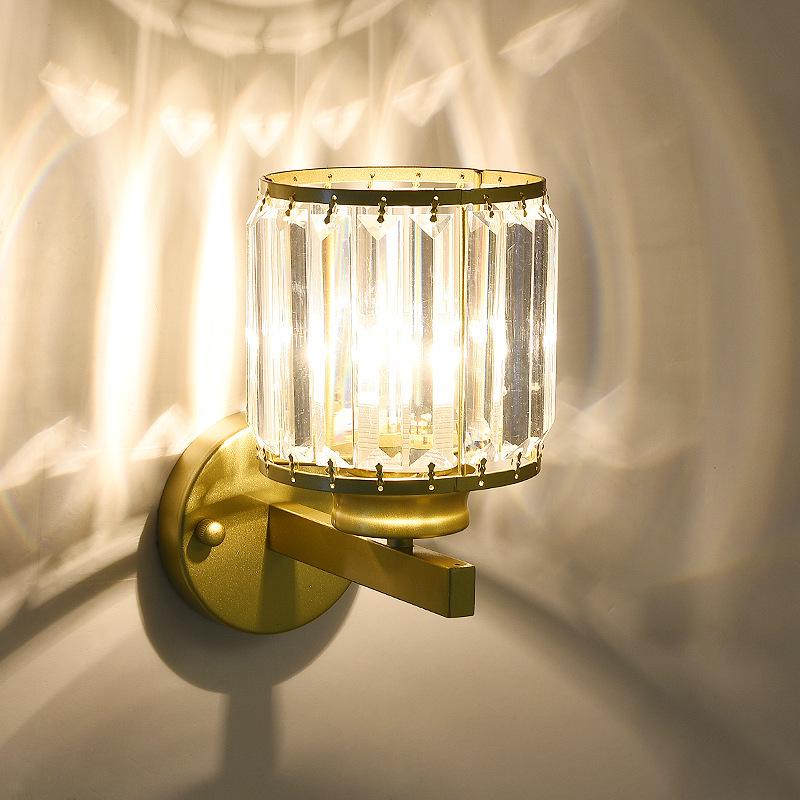 American Modern Crystal Wall Lamp - Elegant Bedroom and Living Room Lighting Fixture