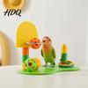 Small Bird Toss Ball Games Parrot Basketball Hoop Toy Interactive Ring Game Play Stand Agility Training Enrichment Toy for Parakeets Cockatiels