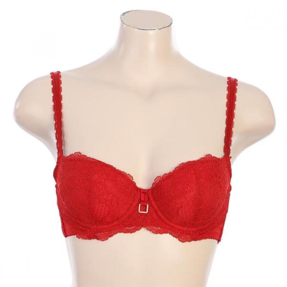 Barbara Red Lace Non Woven Bra Red Br4462