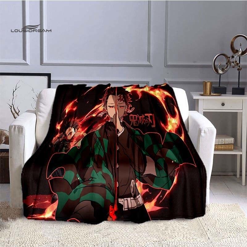 LOUSIDREAM Demon Slayer Blankets for Beds Home Travel Adult Flannel Blanket for Couch Bed Living Room Sofa Child Keep Warm