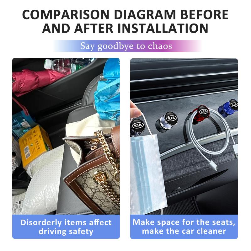 Voor KIA Auto Haken Kleine Kapstok Zelfklevend Plakbare Opbergruimte Auto Accessoires Spectra Sedona Cadenza Proceed Sephia Stonic Carens