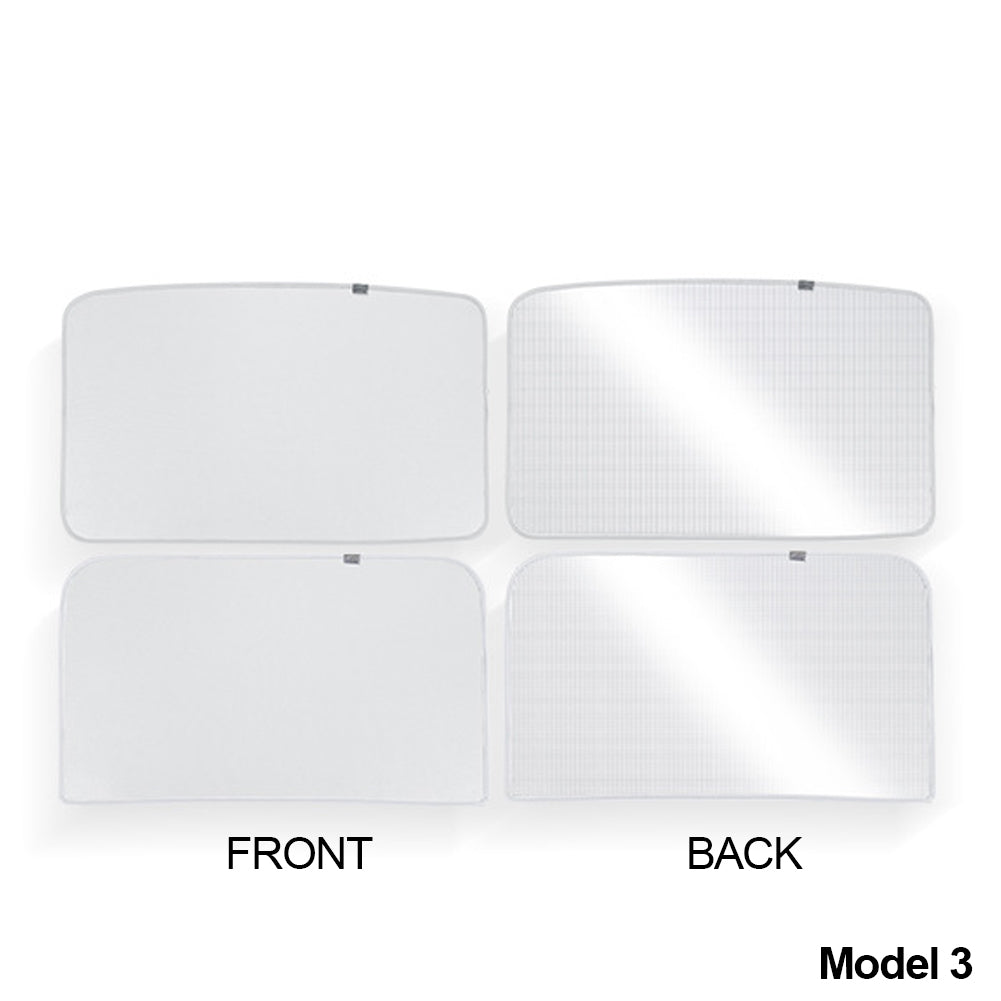 2Pcs Car Glass Roof Sunshade Front Rear Open Sunroof Windshield Shade Net UV Protection Interior Cover For Tesla Model 3 Y