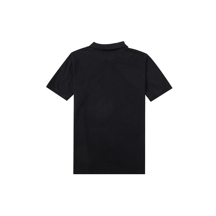 Timberland Solid Color Button Short Sleeve Polo Shirt Men Tops Black A6R29001