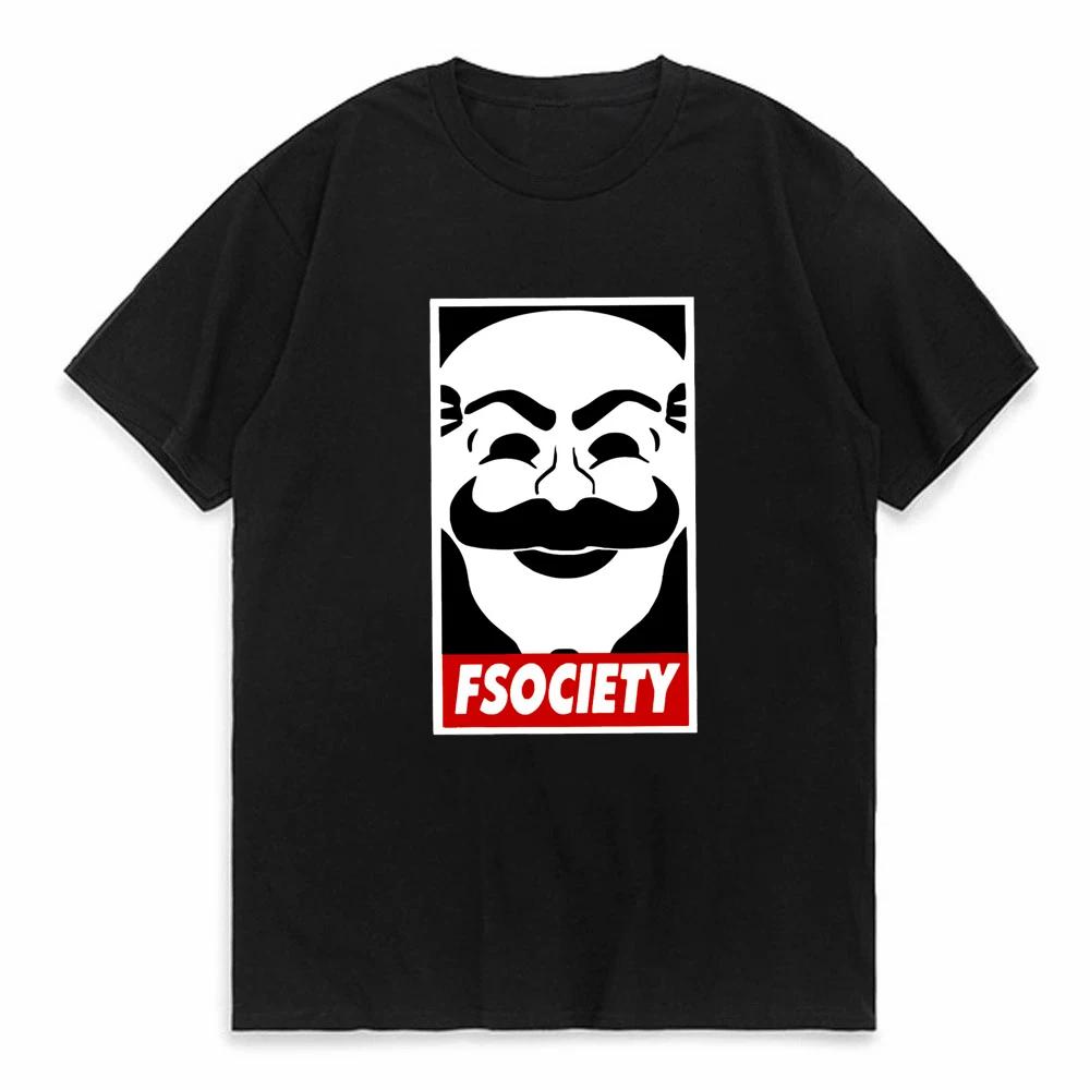 Maglietta Vintage Divertente Mr Robot Unisex 100% Cotone T-shirt Fsociety Manica Corta Maglietta Hacker F Society Top Maglietta Geek Abbigliamento Regalo