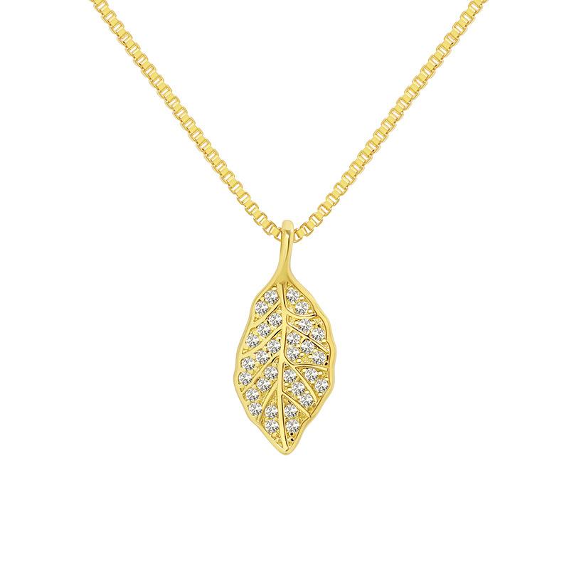 Jade Leaf Pendant Collarbone Chain, the Same Niche INS Design Sense