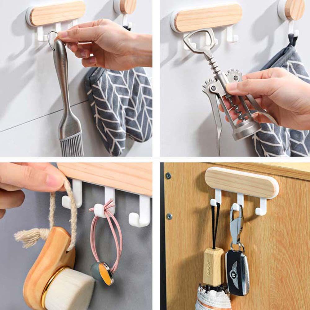 Kitchen Bathroom Toliet Wall Mounted Self Adhesive Clothes Key Holder Hanger Storage Rack Wall Hook