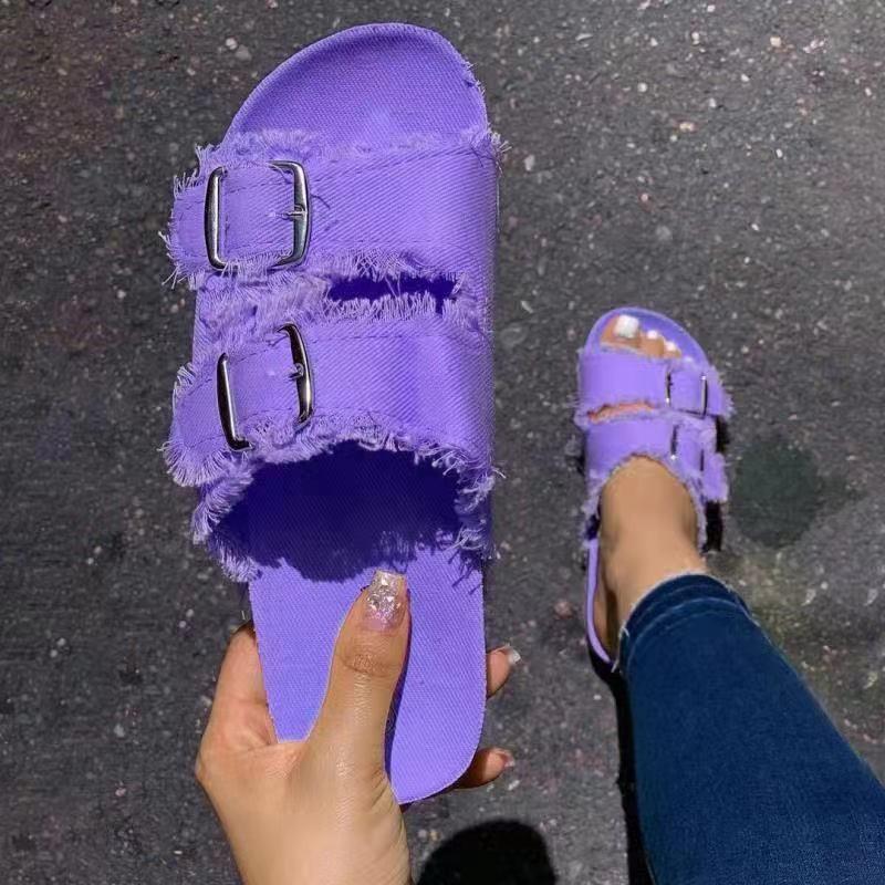 New Shoes Women Comfortable Sandals Ladies Slip-on Wedge Sandals Sports Beach Walk Shoes Summer Fashion Denim Casual Sandalias