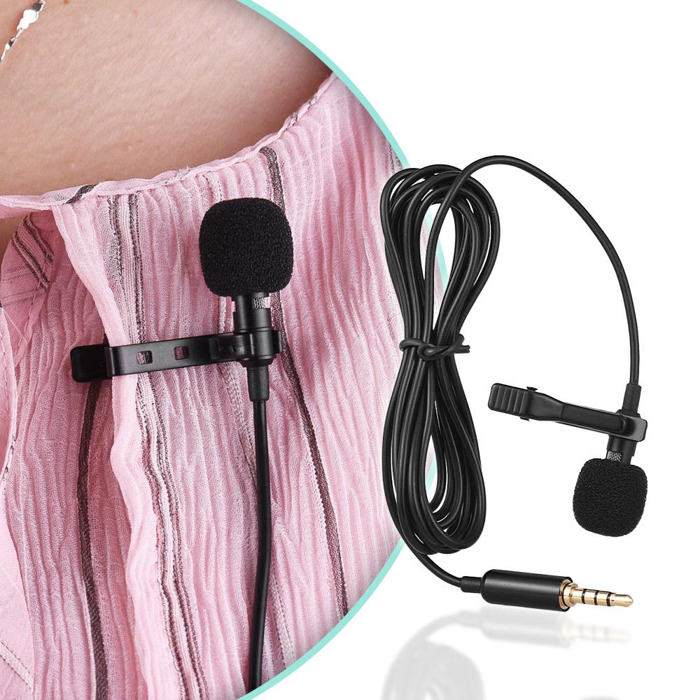 EY 510A Mini Portable Clip on Lapel Lavalier Condenser Mic Wired Microphone for iPhone iPad Android Smartphone DSLR