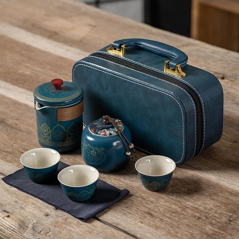 Travel tea set, convenient Kung Fu tea set set, outdoor Kuaike cup, holiday company business gift