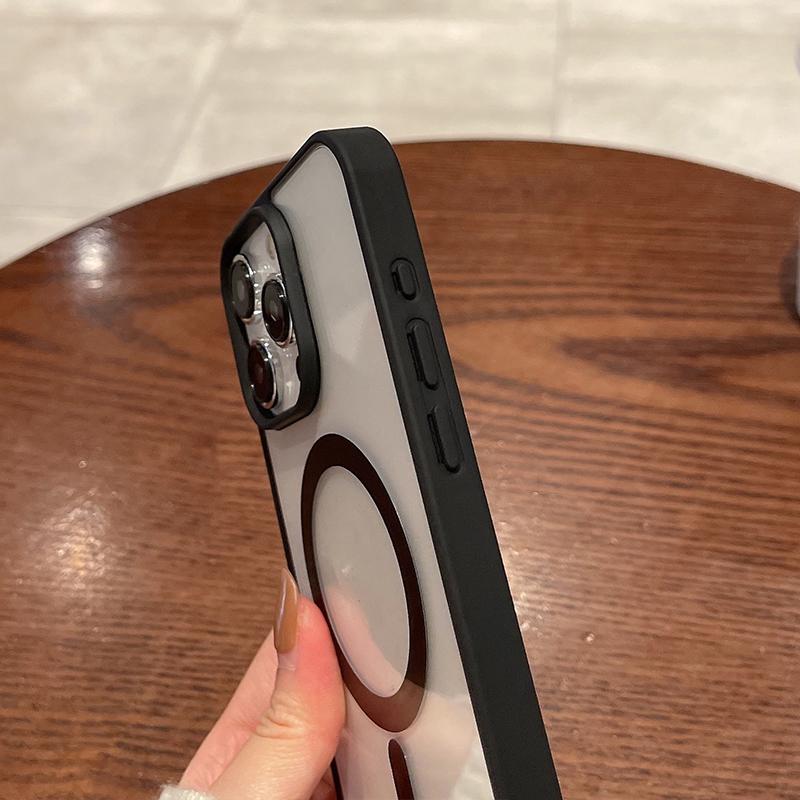 Farbrahmen Klare magnetische Acryl-Telefonhülle für iPhone 16 Pro Max 15 14 Pro 11 13 12 11 für Magsafe Stoßfester Linsenschutz TPU Transparente Abdeckung