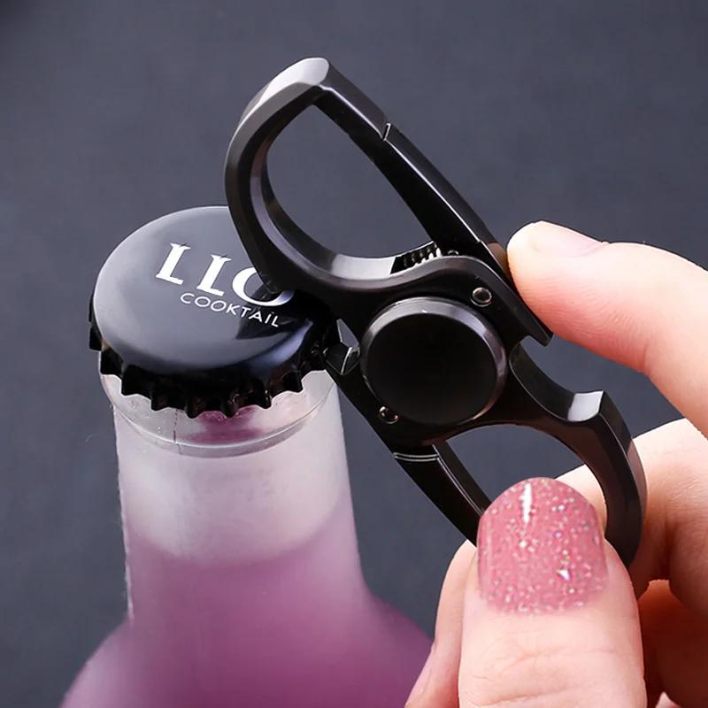 Porte-clés multifonctionnel anti-stress EDC, décapsuleur en alliage, doigt en métal, cadeau sympa pour adultes et enfants