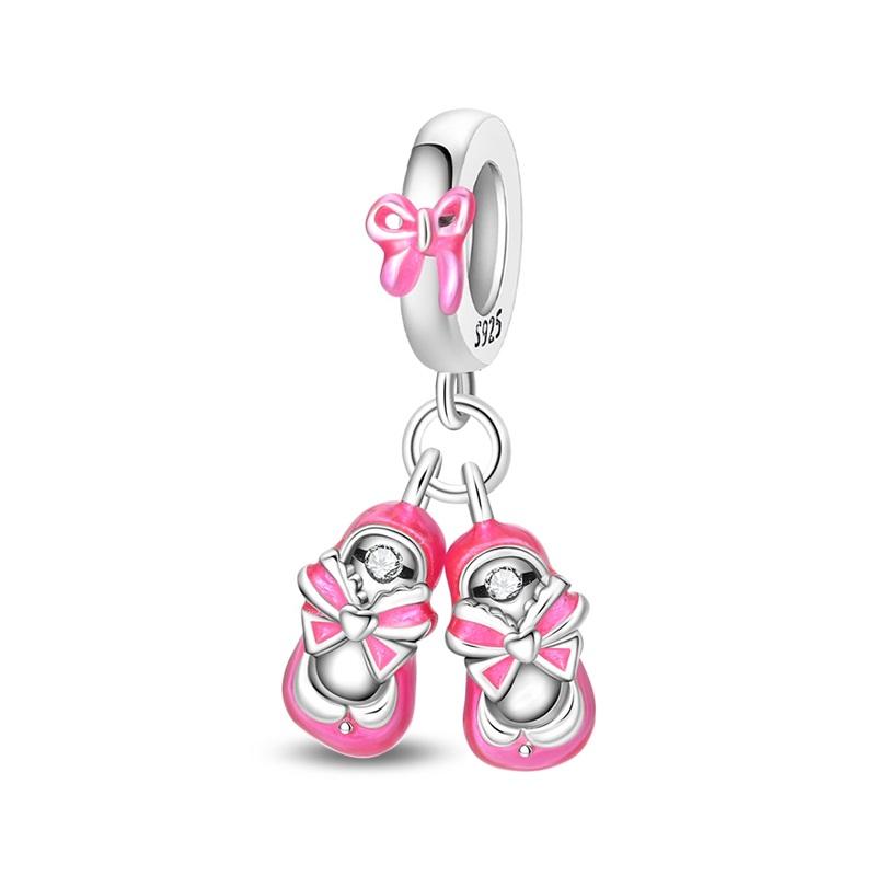 Classic Copper Metal Red High Heels & Golden Sneakers Soccer Trophy Dangle Charm Bead Component Compatible With Bracelet High Quality Fine Jewelry