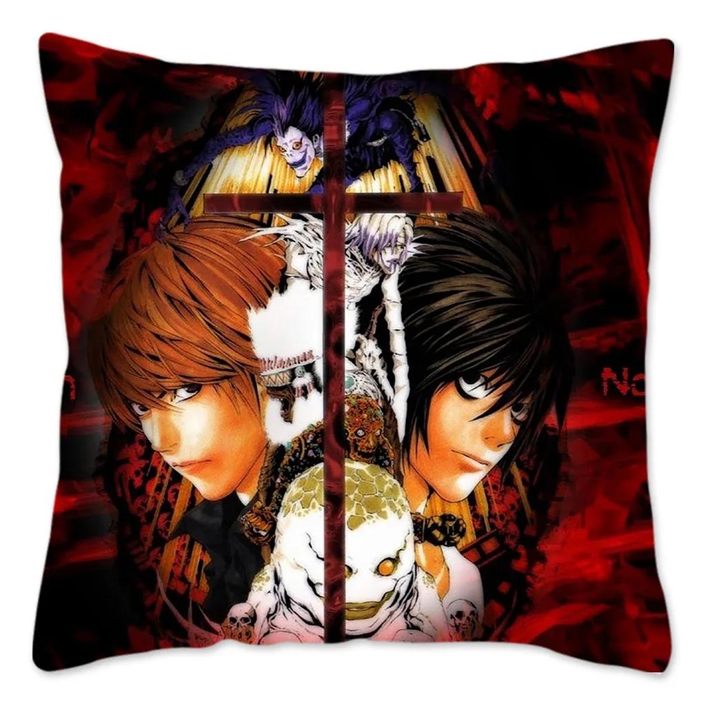Anime Death Note Pillow Case Home Decoration Polyester Cushion Cover For Sofa Throw Pillow Cover Resuable Funda Cojines 45X45