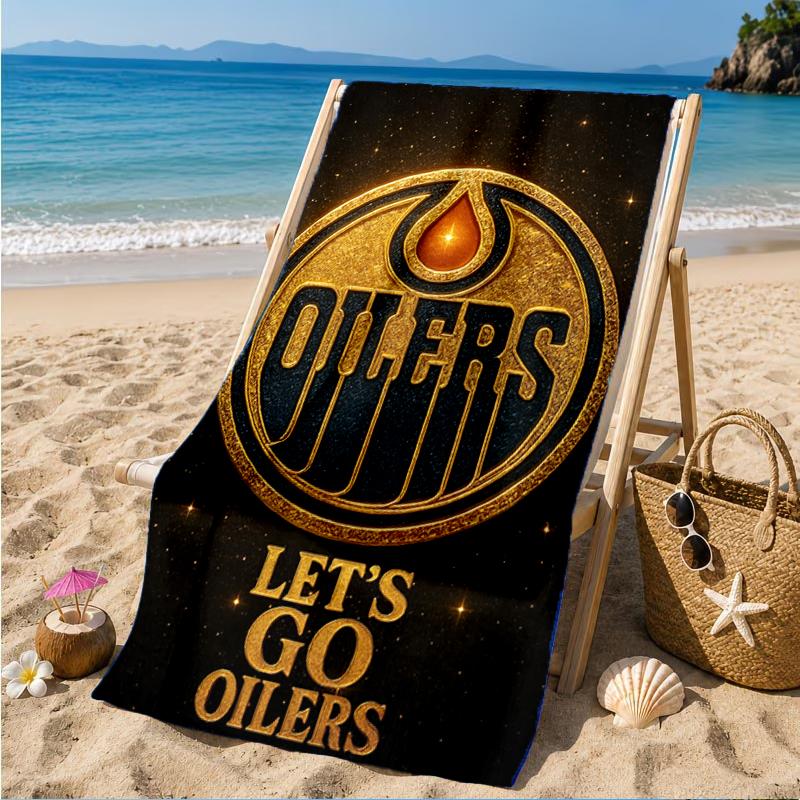 Energetic Oilers Team Spirit Beach Towel, Super Soft Microfiber, Perfect Gift for Her/Him, Birthday, for Pool, Beach, Travel, Decor Beach Party