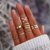 Schlichtes Knöchel-Midi-Ring-Set, Vintage-Stil, plattiert, für Damen/Mädchen, stapelbare Fingerringe, Set zum Selbermachen, Schmuck, Geschenke