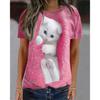 Summer Tees Vintage Animal Loose Print Tops Women Short Sleeved Round Neck T Shirts