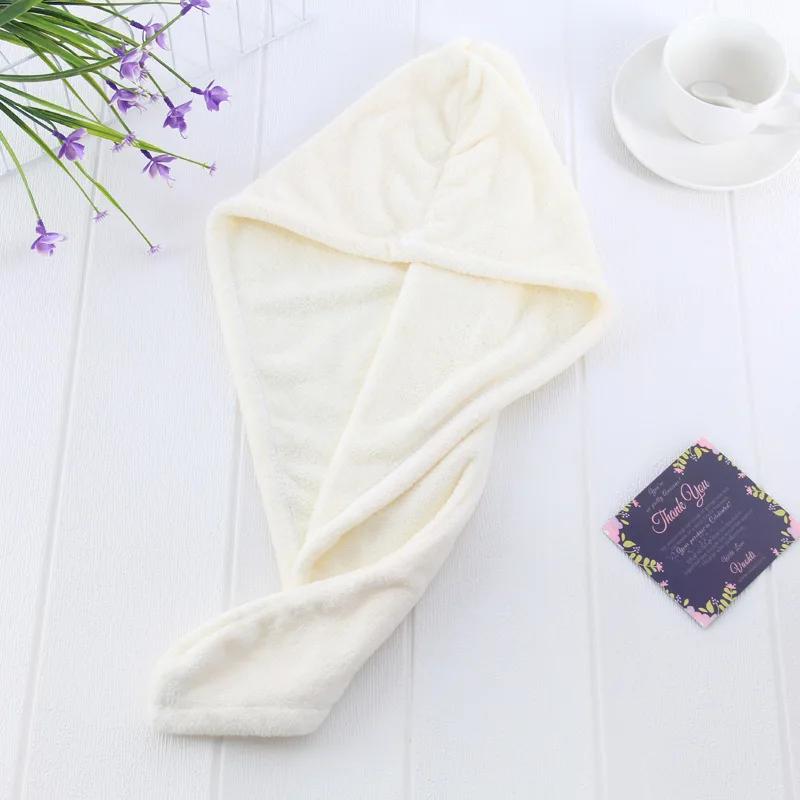 Girl's Hair Drying Hat Quick-dry Hair Towel Cap Hat Bath Hat Microfiber Solid Towel Cap Super Absorption Turban Hair Dry Cap