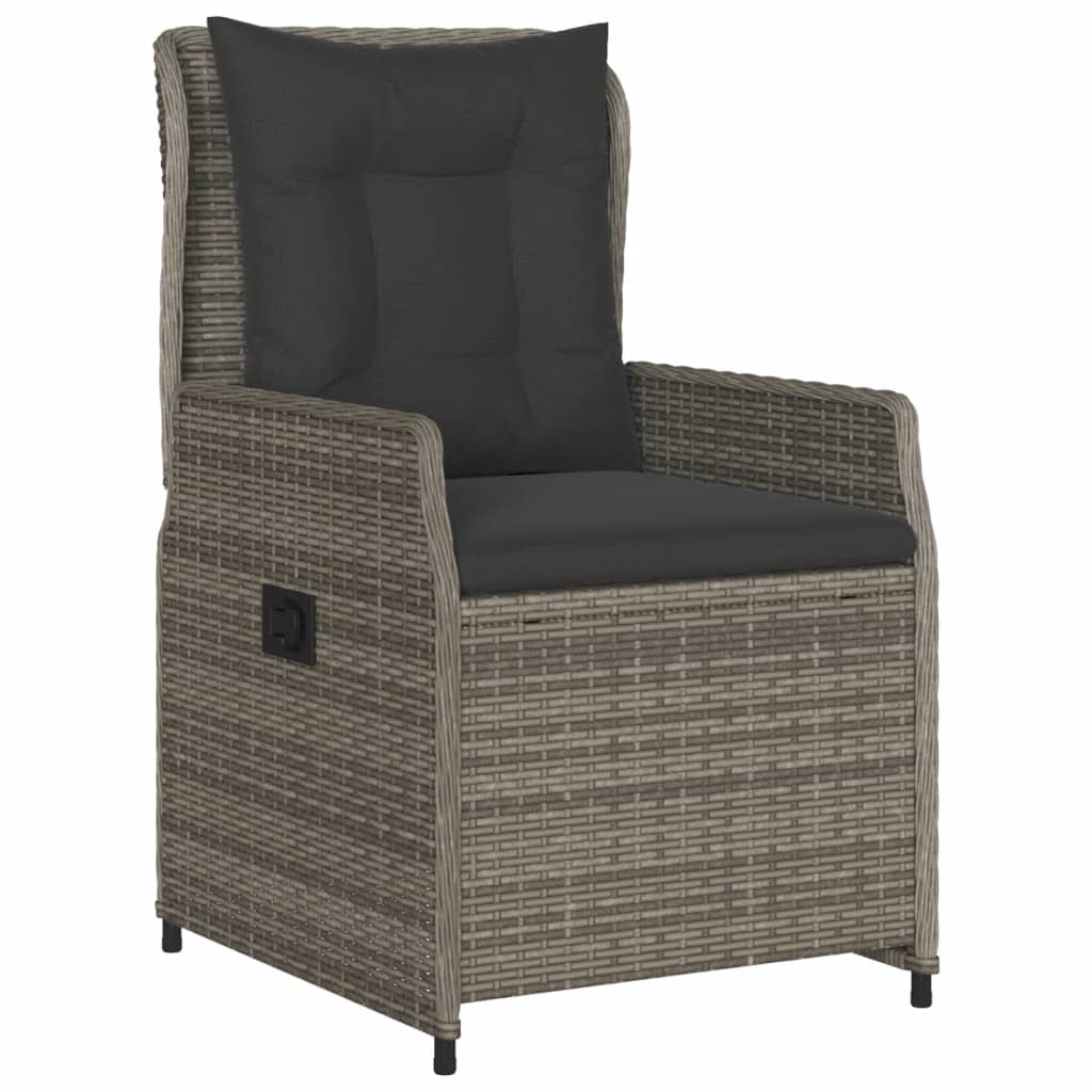 Vidaxl 5-Cz. Garden Furniture Set With Cushions, Grey, PE Rattan