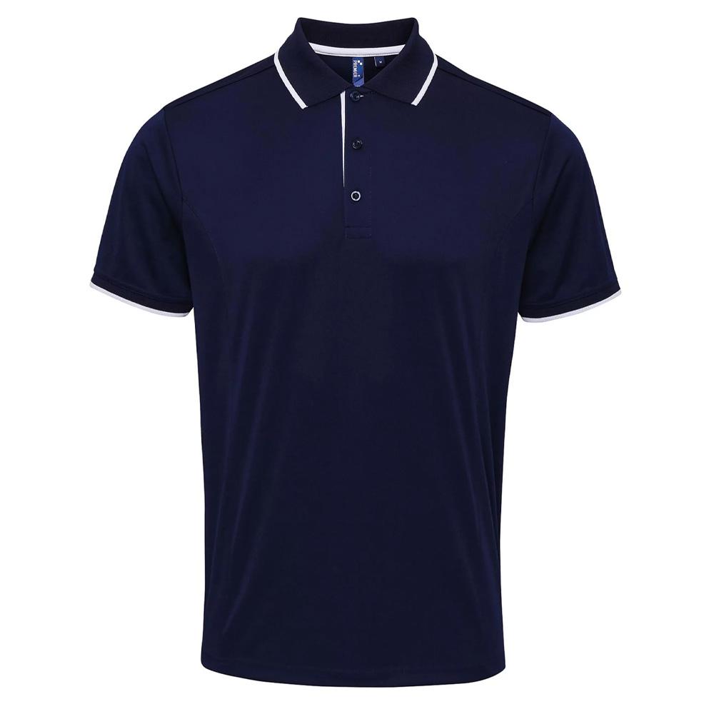 Premier Mens Coolchecker Contrast Pique Polo Shirt