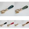 PU Leather Car Key Chain Plaid Durable Car Key Ring Chain Holder Shiny Crystal Pendant Key Ring