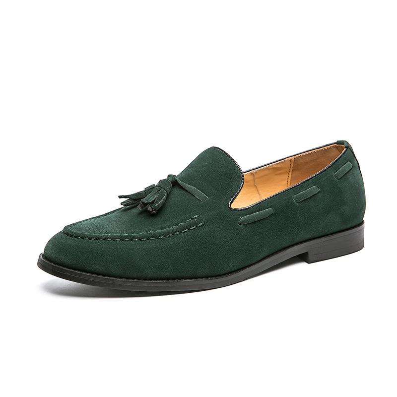 Spring Matte Tassel Slip-on Leather Shoes for Men - Versatile British Nightclub Style, Large Size