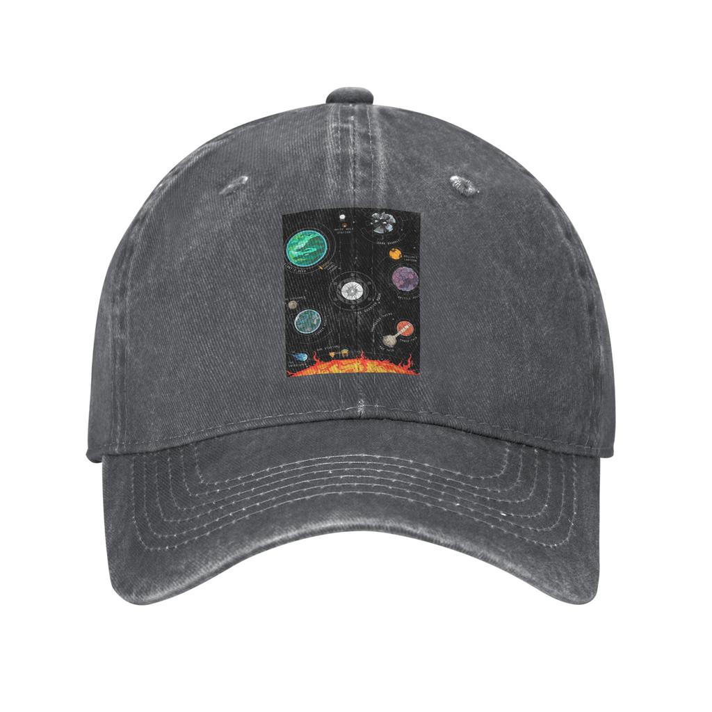 Outer Wilds System Baseball Caps Fashion Washed Denim Hats Casquette Streetwear Baseball Cowboy Hat for Unisex