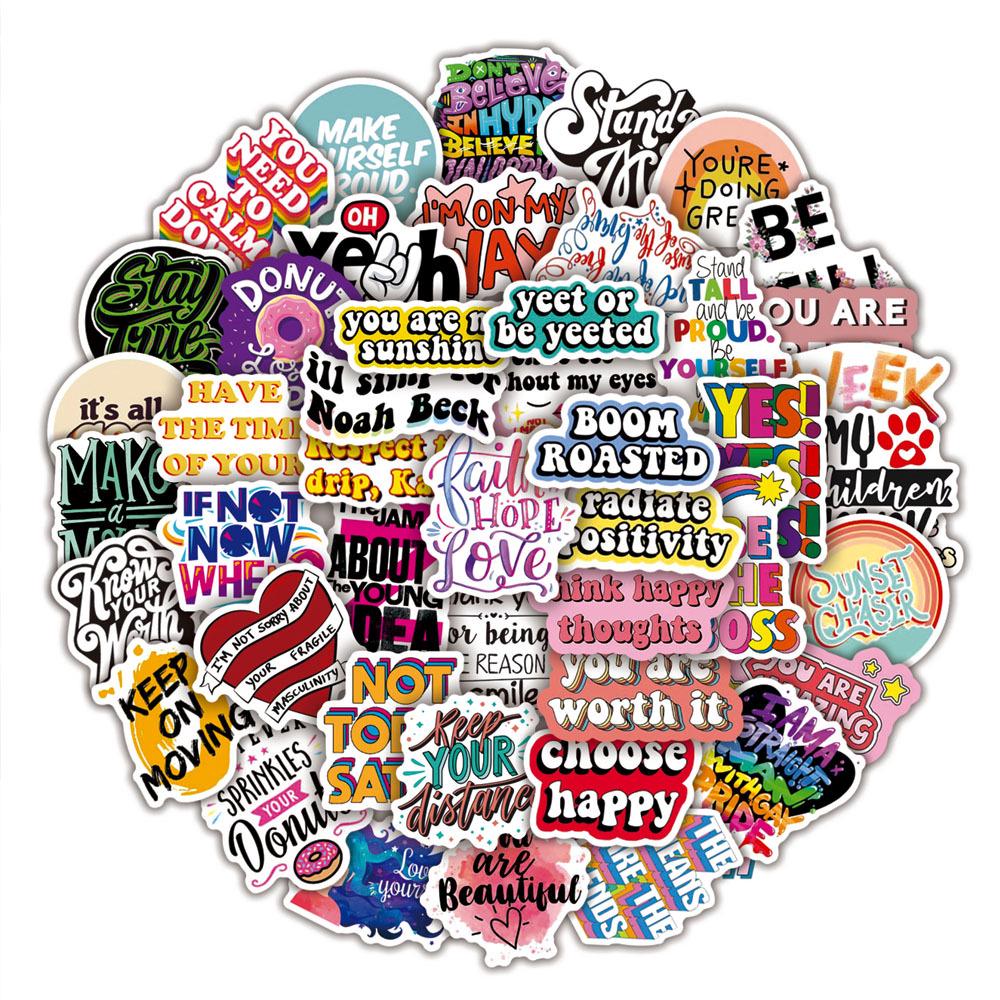50 nicht verletzende inspirierende Graffiti-Aufkleber: Lebendige chinesische Designs für Koffer, Gitarren und Notizbücher. Wasserdicht und langlebig.