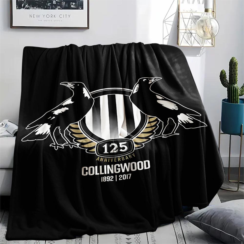 1 STKS Collingwood Football Club Print Flanellen Deken, Hoge Kwaliteit Alle Seizoenen, Woondecoratie, Warmte en Comfort, Perfect voor Kerstcadeaus